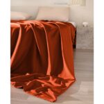 Madame Coco Ciel Tek Kişilik %100 Pamuk Saten Nevresim - Turuncu - Görsel 2