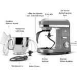 Karaca Mastermaid Chef Pro Çift Kollu Stand Mikser Galaxy Grey 1750 W - Görsel 3
