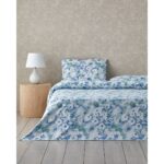 English Home Chaotic Garden Pamuklu Çift Kişilik Nevresim Seti 200x220 cm Mavi - Yeşil