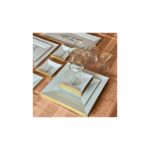 Sudedi Home Calabria Kare Opal Altın Yaldızlı 31 Parça Altın Yaldızlı  6 Kişilik Kahvaltı Takımı