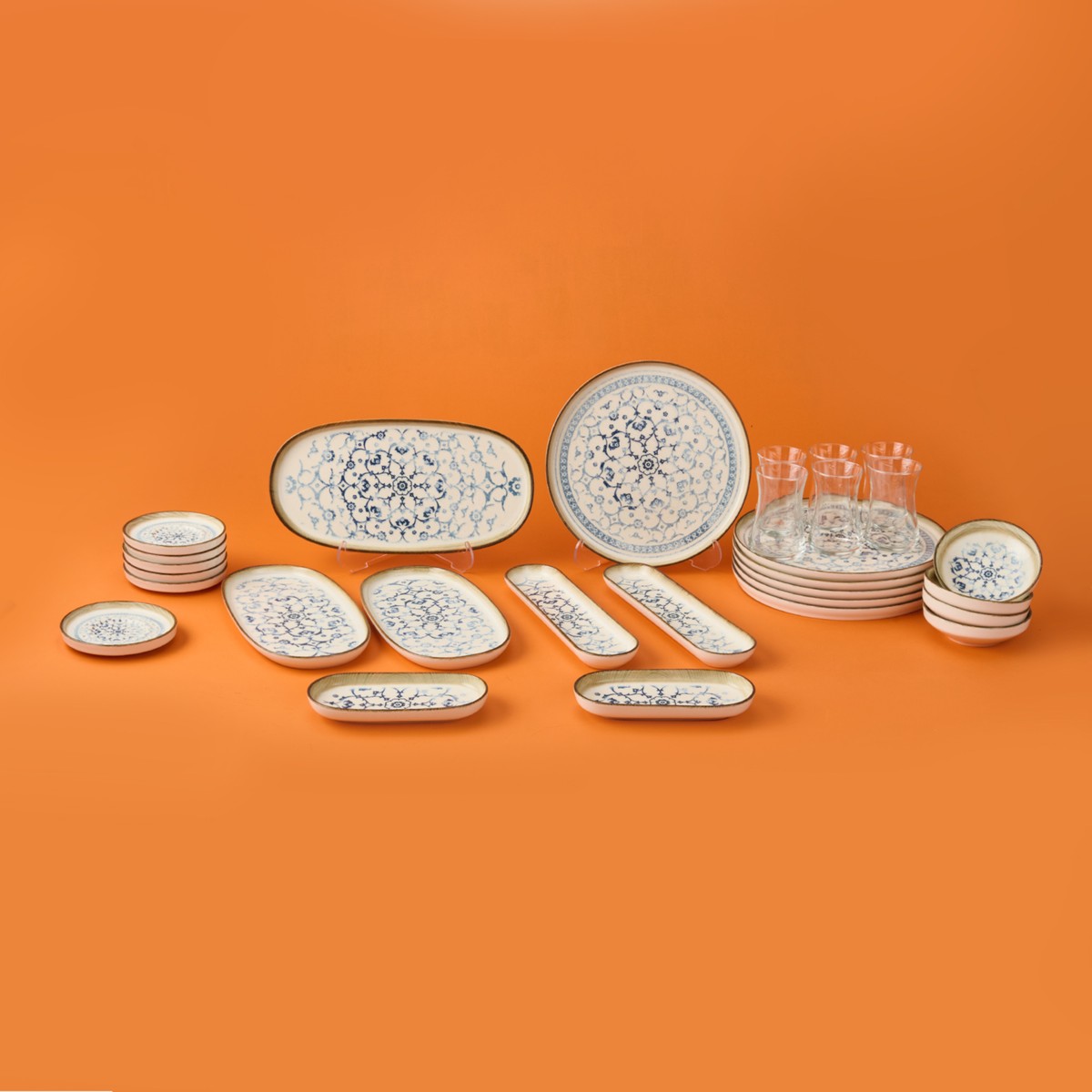 110001001855727.jpg İpek Ipek Egzon Toledo 29 Parça Kahvaltı Takımı - Renkli - Görsel 1