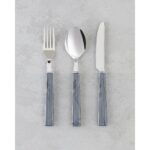 English Home Diego Paslanmaz Çelik Çatal Kaşık Bıçak Takımı 18 Parça 6 Kişilik Siyah