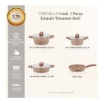 Cornella Cook 7 Parça Granit Tencere Seti Cappicino - Görsel 2