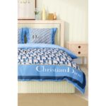 Dior Marka Nevresim Takımı Çift Kişilik Pamuklu Saten Kumaş 6 Parça 3D Dijital Baskı Duvet Cover Set Model No:40 - Görsel 3
