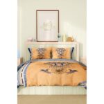 Hermes Marka Nevresim Takımı Çift Kişilik Pamuklu Saten Kumaş 6 Parça 3D Dijital Baskı Duvet Cover Set Model No:60 - Görsel 2