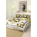 Versace Nevresim Takımı Çift Kişilik Pamuklu Saten Kumaş 6 Parça 3D Dijital Baskı Duvet Cover Set Model No:95