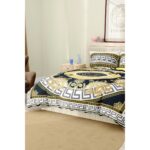Versace Marka Nevresim Takımı Çift Kişilik Pamuklu Saten Kumaş 6 Parça 3D Dijital Baskı Duvet Cover Set Model No:91 - Görsel 3