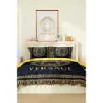 Versace Marka Nevresim Takımı Çift Kişilik Pamuklu Saten Kumaş 6 Parça 3D Dijital Baskı Duvet Cover Set Model No:98 - Görsel 2