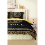 Versace Marka Nevresim Takımı Çift Kişilik Pamuklu Saten Kumaş 6 Parça 3D Dijital Baskı Duvet Cover Set Model No:98 - Görsel 3