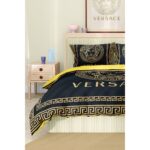 Versace Marka Nevresim Takımı Çift Kişilik Pamuklu Saten Kumaş 6 Parça 3D Dijital Baskı Duvet Cover Set Model No:98 - Görsel 4