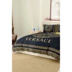 Versace Marka Nevresim Takımı Çift Kişilik Pamuklu Saten Kumaş 6 Parça 3D Dijital Baskı Duvet Cover Set Model No:98 - Görsel 5