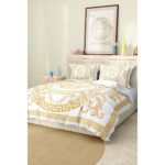 Versace Marka Nevresim Takımı Çift Kişilik Pamuklu Saten Kumaş 6 Parça 3D Dijital Baskı Duvet Cover Set Model NO:113