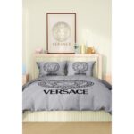Versace Marka Nevresim Takımı Çift Kişilik Pamuklu Saten Kumaş 6 Parça 3D Dijital Baskı Duvet Cover Set Model NO:107 - Görsel 2