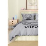 Versace Marka Nevresim Takımı Çift Kişilik Pamuklu Saten Kumaş 6 Parça 3D Dijital Baskı Duvet Cover Set Model NO:107 - Görsel 5