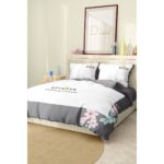 Dior Marka Nevresim Takımı Çift Kişilik Pamuklu Saten Kumaş 6 Parça 3D Dijital Baskı Duvet Cover Set Model No:47