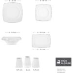 Karaca Square Bone Jamie 53 Parça 12 Kişilik Yemek Takımı Platin - Görsel 2