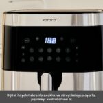 Karaca Gourmet 9L Smart Color Screen Geniş Hazne Inox Airfryer - Görsel 5