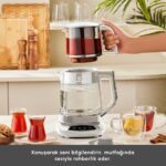 Karaca Çaysever 3 In 1 Konuşan Cam Çay Makinesi Su Isıtıcı ve Mama Suyu Hazırlama 1700W Starlight - Görsel 5