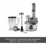 Karaca Mastermaid Prosteel Cam Mutfak Robotu Uzun Blender Ayaklı 6 Bıçaklı 2500 W Galaxy Grey - Görsel 2