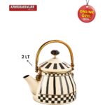 Kahramanlar Prime Cream Emaye Bitki Çayı Demliği - Görsel 2