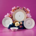 Jumbo Navy 24 Parça 6 Kişilik Bej Renk Desenli Yemek Takımı Bone Malzemeden Üretildi - Görsel 4