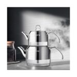 Nehir Lotus Midi Orta Boy Paslanmaz Çelik 1.0-1.9 Lt. Çaydanlık Takımı