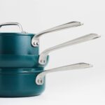 Crate & Barrel Evencook Ceramic Deep Teal Seramik Yapışmaz 8 Parçalı Pişirme Seti Bonuslu - Görsel 5