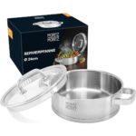 Moritz & Moritz 24 cm Paslanmaz Çelik Kapaklı Servis Tavası, 3 Litre Hacimli, Tüm Ocak Türleri Için Uygun