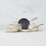 Crate & Barrel Evencook Seramik Krem 8 Parçalı Pişirme Seti, Yapışmaz Elmas Kaplama - Görsel 4