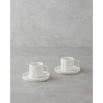 English Home Lunara Porselen 4 Parça 2 Kişilik Kahve Fincan Takımı 90 ml Beyaz