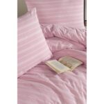 Varol Lastikli Saten Çizgili Çift Kişilik Nevresim Takım - Görsel 3