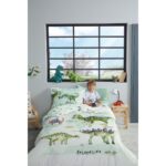 Özdilek Dinasour Time Tek Kişilik Lastikli Çarşaf Nevresim Takımı