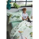 Özdilek Dinasour Time Tek Kişilik Lastikli Çarşaf Nevresim Takımı - Görsel 2