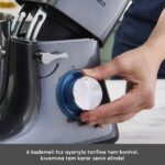 Karaca Multichef Stand Mikser Antrasit Mutfak Şefi 1900W 5,5 Lt (Kıyma Çekme /Sucuk-Sosis/İçli Köfte Aparatlı) - Görsel 4