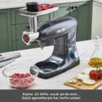 Karaca Multichef Stand Mikser Antrasit Mutfak Şefi 1900W 5,5 Lt (Kıyma Çekme /Sucuk-Sosis/İçli Köfte Aparatlı) - Görsel 5