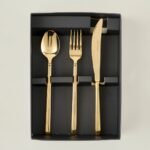 Bella Maison Milano 18 Parça Tatlı Çatal Kaşık Bıçak Seti Gold - Görsel 3