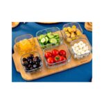 Bambum Enzo 13 Parça Bambu Vakum Kapaklı Cam Kahvaltı Seti - Görsel 2