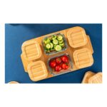 Bambum Enzo 13 Parça Bambu Vakum Kapaklı Cam Kahvaltı Seti - Görsel 3