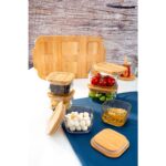 Bambum Enzo 13 Parça Bambu Vakum Kapaklı Cam Kahvaltı Seti - Görsel 4