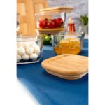 Bambum Enzo 13 Parça Bambu Vakum Kapaklı Cam Kahvaltı Seti - Görsel 5