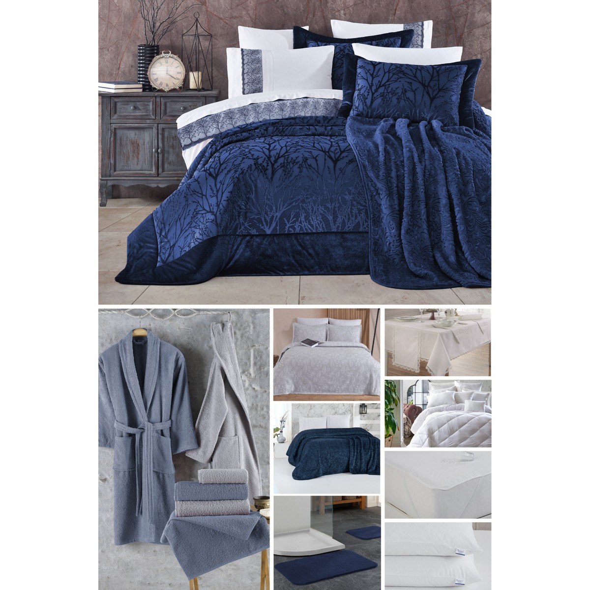 110001018074321.jpg Elart Çeyiz Paketi 53 Parça Bahar Lacivert - Görsel 1