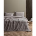 Madame Coco Petrus Tek Kişilik %100 Pamuk Madame Coco Crep Baskılı Nevresim Takımı - Bej