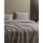 Madame Coco Petrus Tek Kişilik %100 Pamuk Madame Coco Crep Baskılı Nevresim Takımı - Bej - Görsel 2