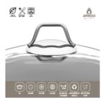 Amboss Dark 30cm Granit Basık Tencere Cam Kapaklı Yanmaz Yapışmaz Titanyum Kaplama   - 30 cm - Görsel 3