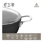 Amboss Dark 30cm Granit Basık Tencere Cam Kapaklı Yanmaz Yapışmaz Titanyum Kaplama   - 30 cm - Görsel 4