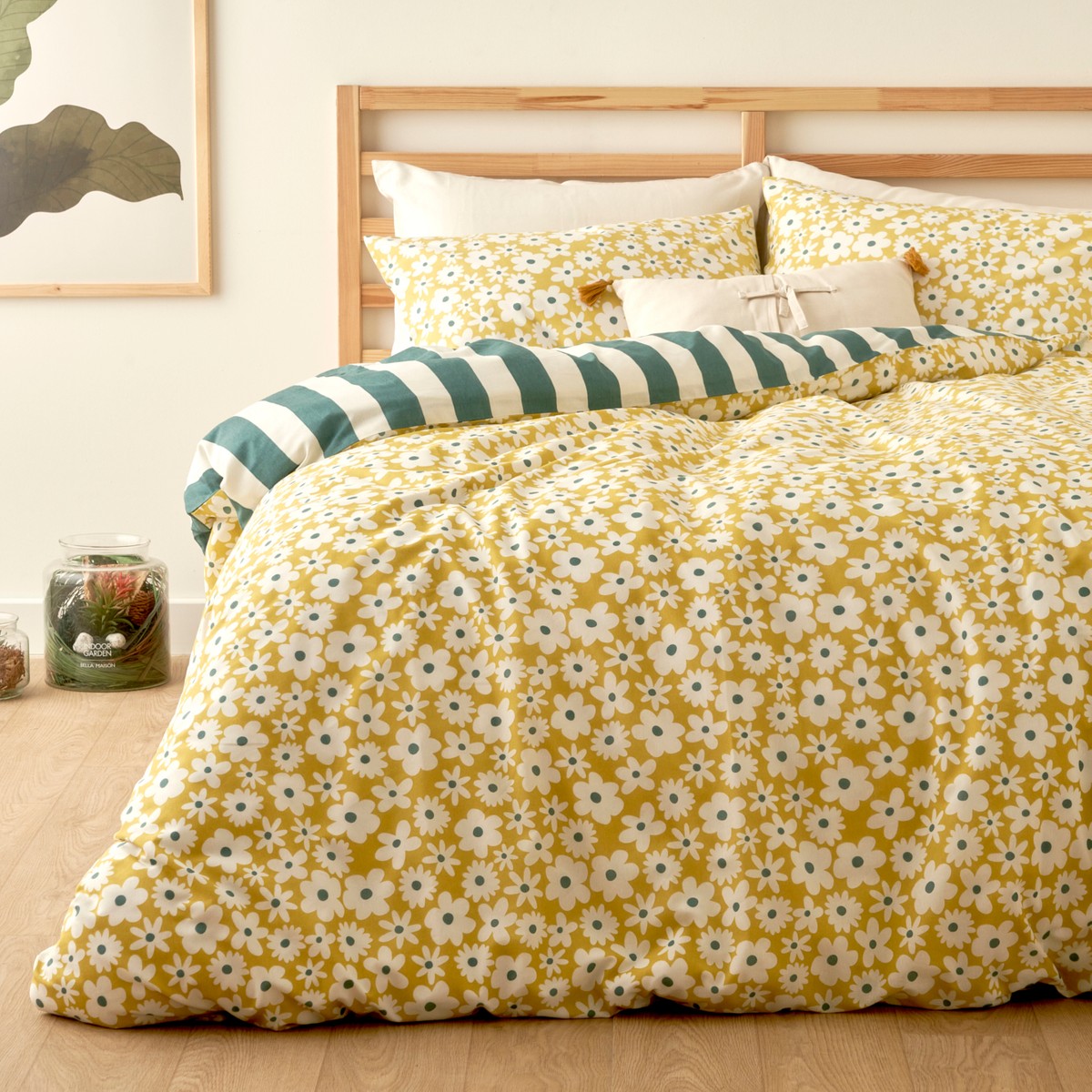 110001020184769.jpg Bella Maison Naomi Pamuklu Tek Kişilik Nevresim Takımı Sarı (160x220 cm) - Görsel 1