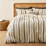 Bella Maison Olwen Pamuklu Tek Kişilik Nevresim Takımı Beyaz-Siyah (160X220 Cm)