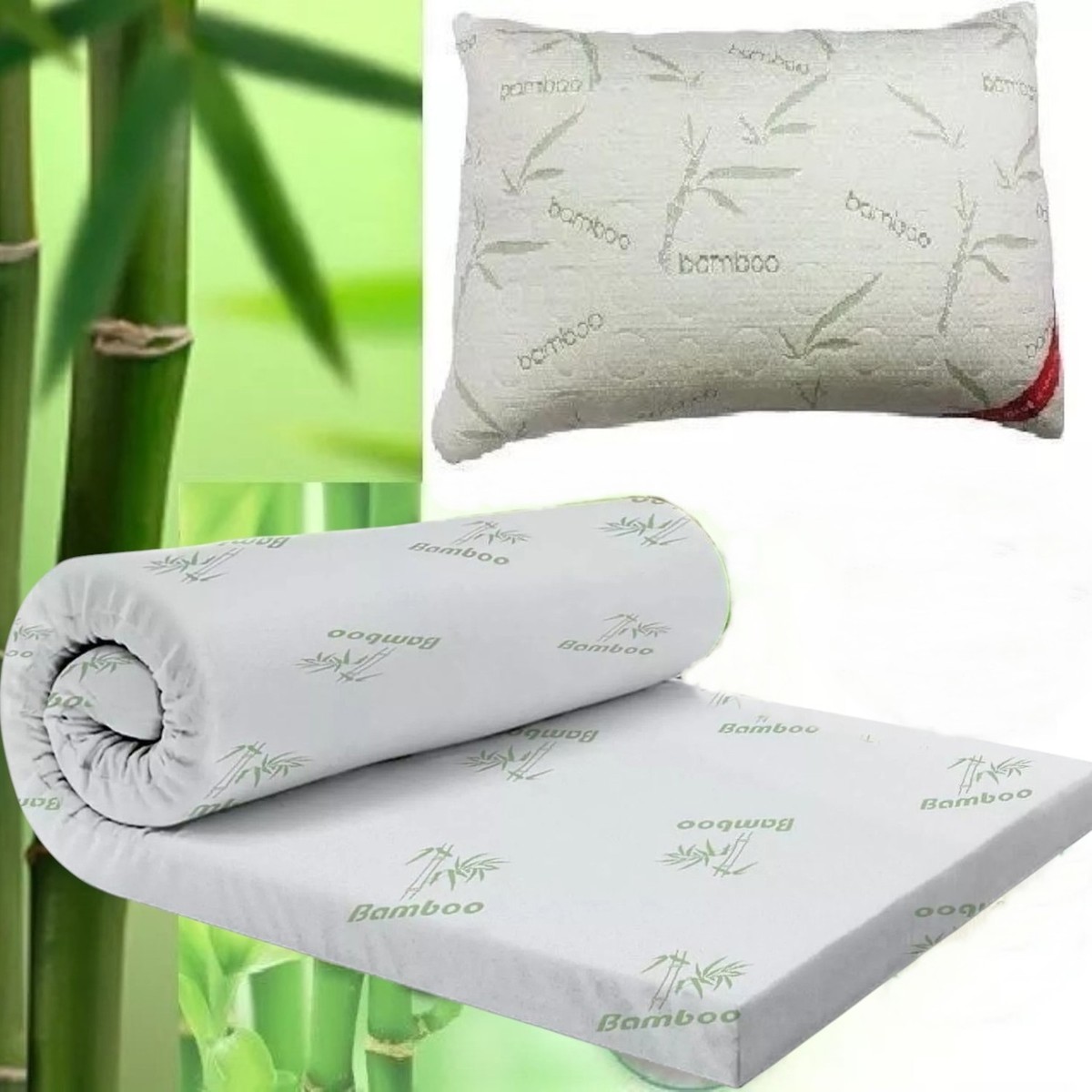 110001020427584.jpg Avocado Bamboo 80 x 130 Yer Yatağı 10 cm Sünger Yatak Yıkanabilir Kılıflı Fonksiyonel (Bamboo Yastık Hediyeli) - Görsel 1