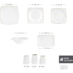 Karaca Square Bone Jamie 53 Parça 12 Kişilik Yemek Takımı Gold - Görsel 2