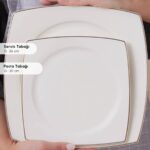 Karaca Square Bone Jamie 53 Parça 12 Kişilik Yemek Takımı Gold - Görsel 5